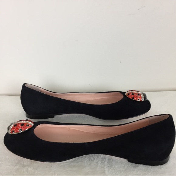 Kate Spade Wendy Ladybug Suede Skimmer Flats Shoes - Picture 3 of 4